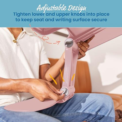 ECR4Kids The Surf Folding Portable Lap Desk, Large, Flexible Seating, Pink - color: Pink