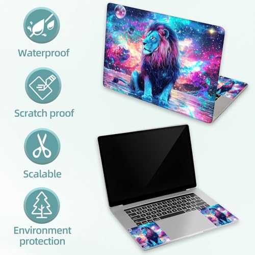 Universal Laptop Skin Decal, 3-Piece Vinyl Protector for 12 13 14 15.6" Notebook, Waterproof Anti-Scratch, Easy Trim & Bubble-Free Finish, Beautiful Lion Sitting on the Water - color: Beautiful Lion Sitting on the Water