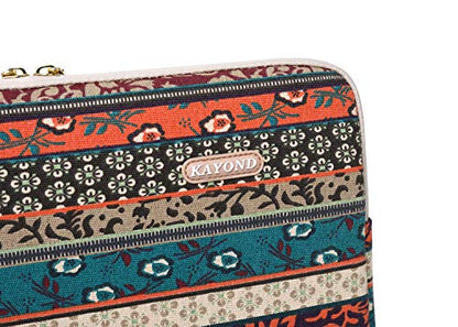 Kayond Canvas Water-Resistant 15.6 Inch Laptop Sleeve case for 15 inch 15.4 inch 15.6 inch Notebook Computer (15-15.6 inch, Red Bohemia) - color: Red Bohemia, size: 15-15.6 inch