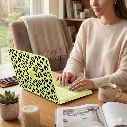 for MacBook Neo 13 inch Case 2026 (Model A3404), Artistic Leopard Pattern Ultra Slim Frosted Matte Hard Shell, Anti-Scratch & Fingerprint Resistant Cover, Leopard Citrus - color: Leopard Citrus