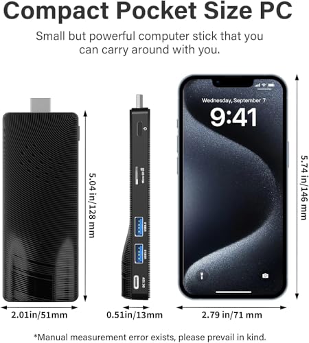 Fanless Mini PC Stick Win 10, Micro Desktop Computer Stick Celeron J3455 4GB 64GB eMMC (1.5 GHz), Small PC USB3.0 X 2 Gigabit Ethernet 4K 60Hz - size: J3455-4+64GB
