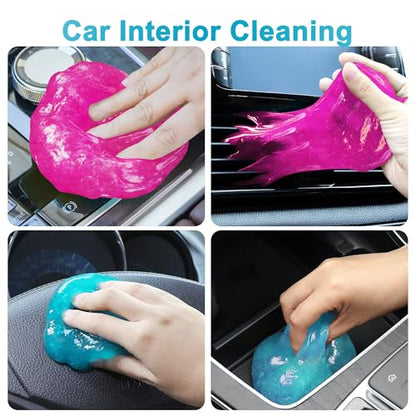 Car Cleaning Gels, 4-Pack Universal Auto Detailing Tools Car Interior Cleaner Putty, Dust Cleaning Mud for PC Tablet Laptop Keyboard, Camera, Printers, Calculator - 320g (2.8oz/pcs) - color: Blue,Pink
