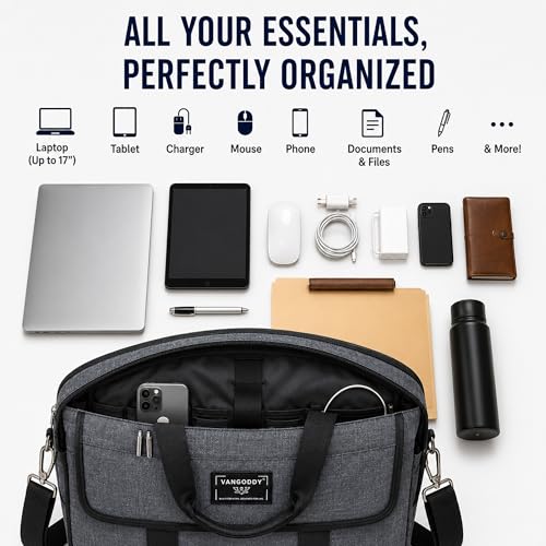 13" Daily Messenger Bag Compatible with MacBook Pro 13, Micro Brushed Twill Organizer with Tech Pockets Grey - size: 12.75 inches by 10.25 inches by 2 inches