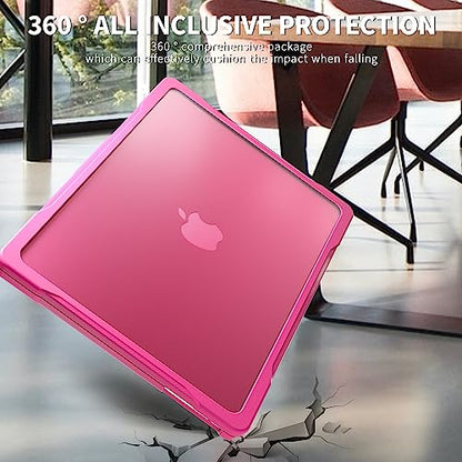 Batianda Ultimate Slim Case for MacBook Air 13.6 inch 2022-2026, Pink | Fits M2/M3/M4/M5 Model, Lightweight Slim Design, Carbon Fiber Side Texture, Matte Translucent Rugged Hybrid Protective Shell - color: S-Pink
