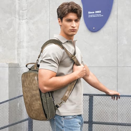 Canvas Messenger Bag Sling Bag Crossbody Shoulder Bag for Men Women Travel Work Satchel Bags - color: Green-a