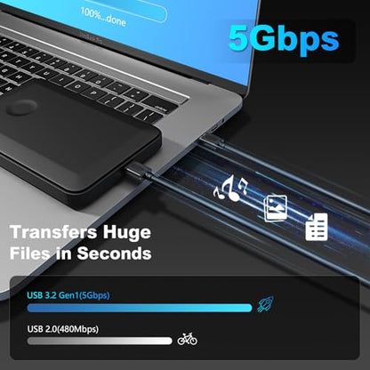USB 3.0 Male to Male Cable 15Ft,USB to USB Cable with Gold-Plated Connector for Hard Drive Enclosures, DVD Player, Laptop Cooler (15Ft/5M) - size: 15 ft/5 m