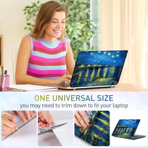 12.1 13 13.3 14 15.4 15.6 Inch Laptop Skin Decal, Laptop Stickers Decals for Notebook PC, Universal Reusable Vinyl Laptop Cover Sticker, Waterproof Art Protector I Starry Night Over The Rhone - color: Starry Night Over the Rhone