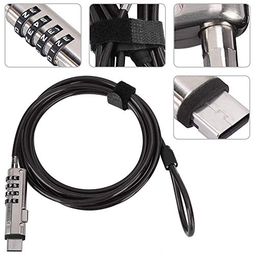 Laptop Cable Locks Combination Cable Lock 4 Digital Password Security Anti Theft Lock for USB Devices Equipment Notebook Computer
