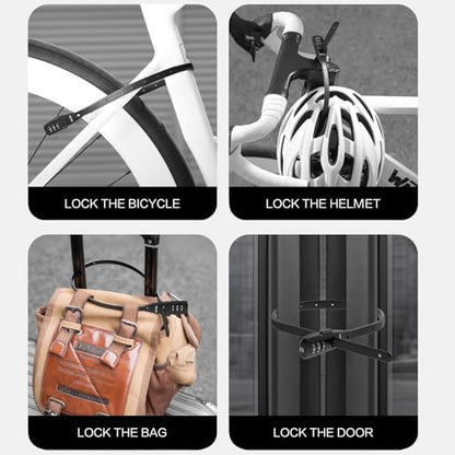 Venzio Adjustable Cable Zip Tie Lock 3-Digit Combination Lock, 1Pack | Security Lock with 304 Stainless Steel Core for Bike, Helmet, Stroller, Luggage, Lightweight & Reusable - size: 540mm 1pack