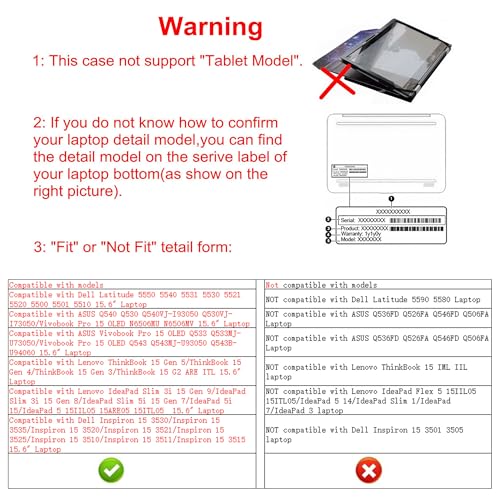 Protective Case for Dell Latitude 5550/Latitude 5540/Inspiron 15 3530 3535,Case for ASUS Q540 Q530 Q540VJ-I93050/Vivobook Pro 15 OLED Q533 Q543 Q533MJ-U73050 Q543MJ-U93050 15.6",Galaxy - color: Galaxy