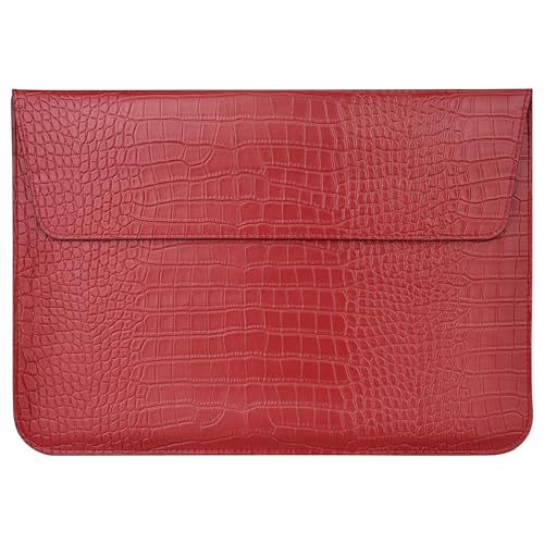 MOSISO Laptop Case 13 inch, 13 inch Laptop Sleeve Compatible with MacBook Neo 13 A18 Pro A3404 Air M4 M3 M2 M1 2026-2018 / Pro M2 M1 2026-2016, Crocodile Grain PU Leather Flap Case Bag, Red - color: Red, size: 13 inch