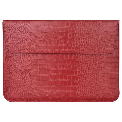 MOSISO Laptop Case 13 inch, 13 inch Laptop Sleeve Compatible with MacBook Neo 13 A18 Pro A3404 Air M4 M3 M2 M1 2026-2018 / Pro M2 M1 2026-2016, Crocodile Grain PU Leather Flap Case Bag, Red - color: Red, size: 13 inch