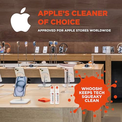 Whoosh Screen Shine Go Refillable Screen Cleaner Kit, Set of 2, 1 fl oz | TSA Approved for Travel, Streak Free Finish, For MacBook, Phone and Eyeglasses, Microfiber Cloth Included - size: 1 fl oz (Pack of 2)