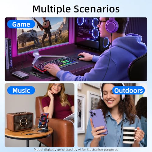 GELRHONR USB C to 3.5mm Audio Adapter, Type C Female to 1/8 "TRRS Female Headphone Jack Adapter,16Bit/48Khz High Fidelity Audio Converter for Headsets, Laptop, Phone 2Pack (USB C F to 3.5mm F) - style: USB C F to 3.5mm F