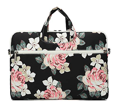 15 inch White Rose Water Resistant Laptop Shoulder Messenger Bag Sleeve Case for MacBook Pro 16 inch and 15 inch-15.6 inch laptop - color: ‎white Rose