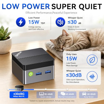 GMKtec G5S Mini PC Intel N5095 8GB LPDDR4 128GB SSD Desktop Computer | Portable Micro Pocket PC Size, Dual HDMI Ports, USB-C Power Supply, WiFi6/BT5.2, For Office Business Personal Use - size: N5095 8GB DDR4 + 128GB
