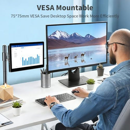 10.1” Touch Screen Monitor, IPS 1280x800 Small USB-C Secondary Display, 10-Point Touch, HDMI, VESA, Dual Speakers, Mini Monitor for Laptop PC Rasp Pi - size: 10.1”