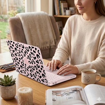 for MacBook Neo 13 inch Case 2026 (Model A3404), Artistic Leopard Pattern Ultra Slim Frosted Matte Hard Shell, Anti-Scratch & Fingerprint Resistant Cover, Leopard Blush - color: Leopard Blush