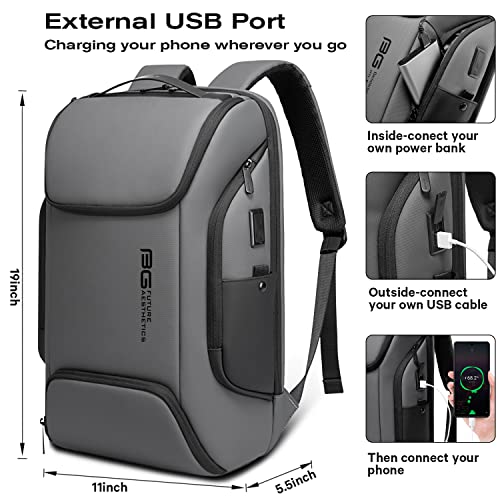 BANGE Business Laptop Smart backpack Can Hold 15.6 Inch Laptop Commute Backpack Carry on bag for men and women (Grey) - color: Grey