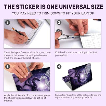 3Pcs Laptop Skin Sticker Decal Sky PVC Laptop Sticker Fits for 12-16 Inch Notebook Waterproof Scratch Proof Dragon Universal Notebook PC Personalized Protector Gift - style: dragon