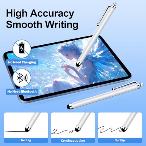 20 Pack Stylus Pen,Stylus Pen for Touchscreen | High Precision and Sensitivity for Everyday Writing/Drawing,Universal Stylus Compatible with Touch Screens,White - color: 10-Pack-White