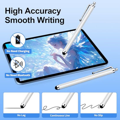 20 Pack Stylus Pen,Stylus Pen for Touchscreen | High Precision and Sensitivity for Everyday Writing/Drawing,Universal Stylus Compatible with Touch Screens,White - color: 10-Pack-White