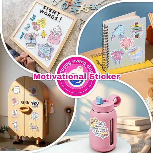 200 Pcs Cute Positive Affirmation Stickers for Journaling Aesthetic | for Adults,Vinyl Cute Positive Motivational Aesthetic Boho Journal Stickers for Water Bottles Laptops Adult Teen Kid