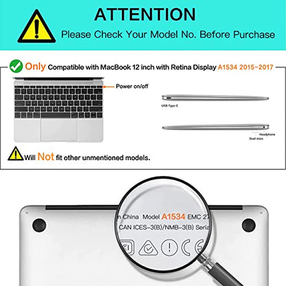 MOSISO Compatible with MacBook 12 inch Case A1534,2017-2015, Crystal Clear | Protective Scratch-Resistant Plastic Hard Shell Case & Keyboard Cover Skin - color: Crystal Clear