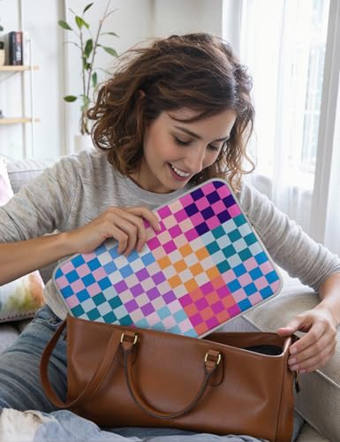 iCasso Laptop Sleeve 13 inch for MacBook Air 13-13.6 inch,Laptop case for MacBook Neo/Pro 13 inch, Slim Protective Travel Carrying Case Sleeve for 14 inch Chromebook,HP,Dell, Dopamine Checkerboard - color: Dopamine Checkerboard