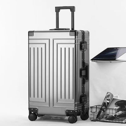 All Aluminum Carry On Luggage，Cut from Whole Aluminum Sheet，22x14x9 Airline Approved ，（3rd Generation，Premium Metal zipperless suitcase ） (grey, 26inch) - color: grey, size: 26 inch
