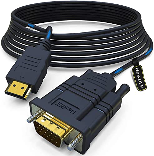 NewBEP HDMI to VGA Cable, 10Ft/3M HDMI Male to VGA Male Adapter Gold-Plated 1080P Active Video Converter Cord Support Notebook PC DVD Player Laptop TV Projector Monitor Etc - color: 10Ft/3M