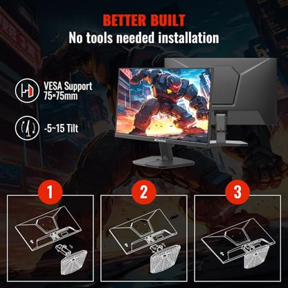 SANSUI 24 Inch Gaming Monitor 200Hz 1Ms FreeSync HDR 110% sRGB FHD 1080P Computer Monitor HDMI DP Ports Eye Care Frameless VESA Mount Cable Management (ES-G24F4L HDMI Cable Included) - size: 23.81
