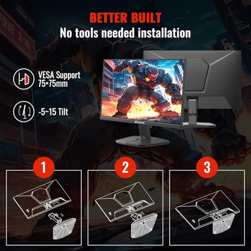 SANSUI 24 Inch Gaming Monitor 200Hz 1Ms FreeSync HDR 110% sRGB FHD 1080P Computer Monitor HDMI DP Ports Eye Care Frameless VESA Mount Cable Management (ES-G24F4L HDMI Cable Included) - size: 23.81