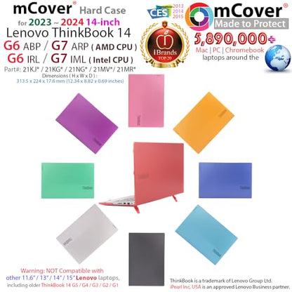 mCover Case ONLY Compatible for 2023~2025 14" Lenovo ThinkBook 14 G6 / G7 Series Windows Notebook PC (NOT Working with Other Lenovo Models) - Clear - color: Clear