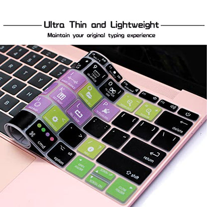 HRH Ableton Live Hotkey Silicone Keyboard Cover Skin for MacBook Pro 13" A1708 A1988 No Touch Bar 2018 2017 2016 Release and for MacBook 12" A1534 (2015)&A1931(2018) USA Layout Protective Skin - color: Hotkey-Ableton Live