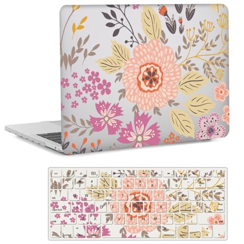 Compatible with MacBook Pro 14 inch Pro/Max Case 2025-2021 M5/M4/M3/M2/M1 Models A3434 A3185 A3401 A3112 A2918 A2992 A2779 A2442, Plastic Laptop Shell & Keyboard Cover, Blooming Orange Flower - color: Blooming Orange Flower, size: Pro 14.2" (2026-2021)M5/