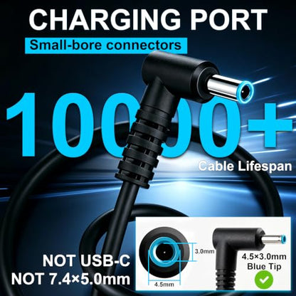150W Laptop Charger AC Adapter Compatible with HP Zbook 15 16 17 15U 15V G3 G4 G5 G6 G7 G8 G9 Victus 15 Pavilion Gaming 15 15-bc 17 OMEN 15 17 Pavilion Gaming 15 17 Blue Tip Power Supply Cord