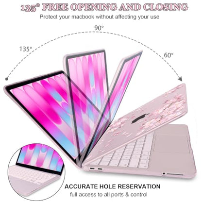 Cherry Blossom Pink Case for 2026 MacBook Neo 13 Inch A18 Pro A3404 | Flying Flowers & Butterflies Blush Hard Shell. 5-in-1 Set. Perfect for Students & Office. Fits A3404 Only. Not for Air/Pro 13 - color: Cherry Blossom