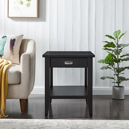 Leick Home Laurent End Table, 24", Black - color: Black