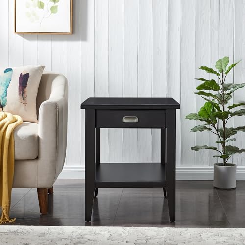 Leick Home Laurent End Table, 24", Black - color: Black