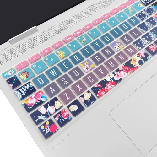 Keyboard Cover for HP Envy x360 15m-bp/bq /2020 2019 HP Pavilion 15/ HP Pavilion x360 15.6” Series/HP Envy 17 17.3" Series/HP Laptop 15t 17t 17-ca0011nr 17-by0040nr, Red Flower - color: Red Flower