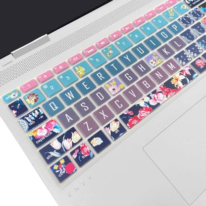 Keyboard Cover for HP Envy x360 15m-bp/bq /2020 2019 HP Pavilion 15/ HP Pavilion x360 15.6” Series/HP Envy 17 17.3" Series/HP Laptop 15t 17t 17-ca0011nr 17-by0040nr, Red Flower - color: Red Flower