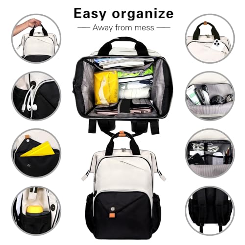 Hap Tim Laptop Backpack for Men, Women, Travel, Work, Nurse, Teacher, Khaki Black (7651-BH) - color: Khaki Black