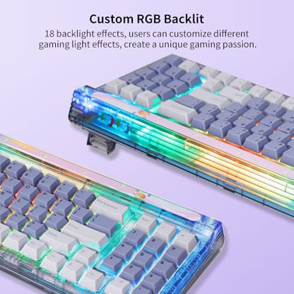 Newmen GM780 Gaming Keyboard,Wireless/Wired/Bluetooth Mechanical Keyboard | Gaming Keyboard,Wireless/Wired/Bluetooth Mechanical Keyboard,75%,RGB Backlit,Hot Swappable,Compact,Computer,Starscape Switch - size: Starscape Switch