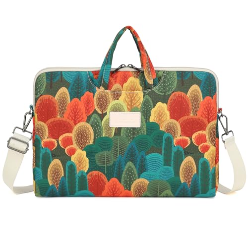 DACHEE Laptop Shoulder Bag for 15 Inch/15.6 Inch Macbook Pro - color: Colorful Forest(07)