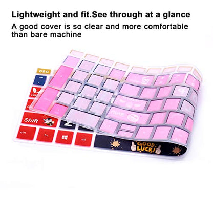 English Silicone Keyboard Cover for HP Envy x360 15.6''Series /2020 2019 Pavilion 15/Pavilion x360 15.6" Series/Envy 17 17.3" Series/Laptop 15t 17t 17-ca0011nr 17-by0040nr,Good Luck - color: Z2-Good Luck
