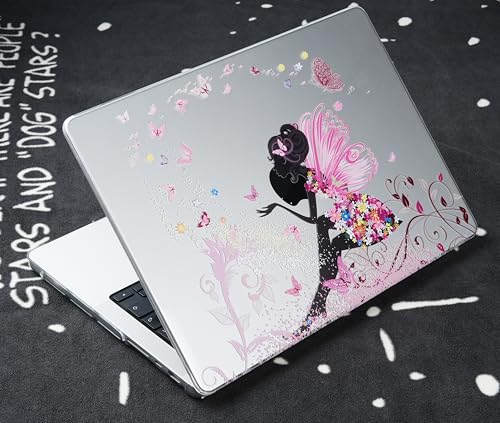 UESWILL for MacBook Pro 14 inch Case M5 M4 M3 M2 M1 A3427 A3426 A3434 A3401 A3185 A3112 A2992 A2918 A2779 A2442 (2021-2026), Glossy Pattern Hard Shell Cover + Microfiber Cloth, Fairy - color: Pattern: Fairy, size: MacBook Pro 14" (M1 M2 M3 M4 M5)