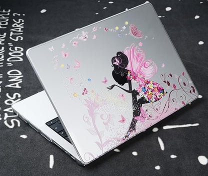 UESWILL for MacBook Pro 16 inch Case M5 M4 M3 M2 M1 A3429 A3428 A3403 A3186 A2991 A2780 A2485 (2021-2026 Release), Glossy Pattern Hard Shell Cover + Microfiber Cloth, Fairy - color: Pattern: Fairy, size: MacBook Pro 16" (M1 M2 M3 M4 M5)