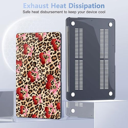 May Chen Compatible with MacBook Air 13 inch Case 2022 2021, 2020-2018 Release Model: M1 A2337 A2179 A1932, Plastic Hard Shell Case Cover for Mabook Air 13 inch with Retina Dispaly, Cherry and cheetah - color: Cherry and cheetah