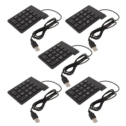 Wired Number Pad 18 Keys, Ergonomic USB Mini Numeric Keypad, Plug and Play Quiet Typing for PC Laptop Desktop, 2 Pack (Silicone) - size: Silicone
